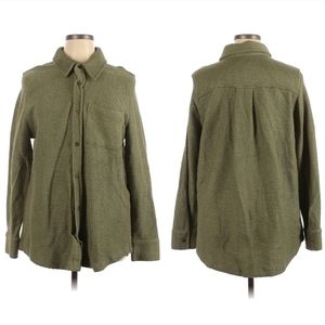 Soft Surroundings Olive Green Textured Shirts Jacket Shacket‎ XL